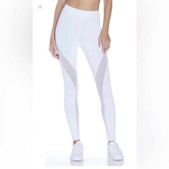Koral Frame High Rise Leggings in white with sheer mesh panels BNWT - Picture 1 of 7